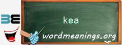WordMeaning blackboard for kea